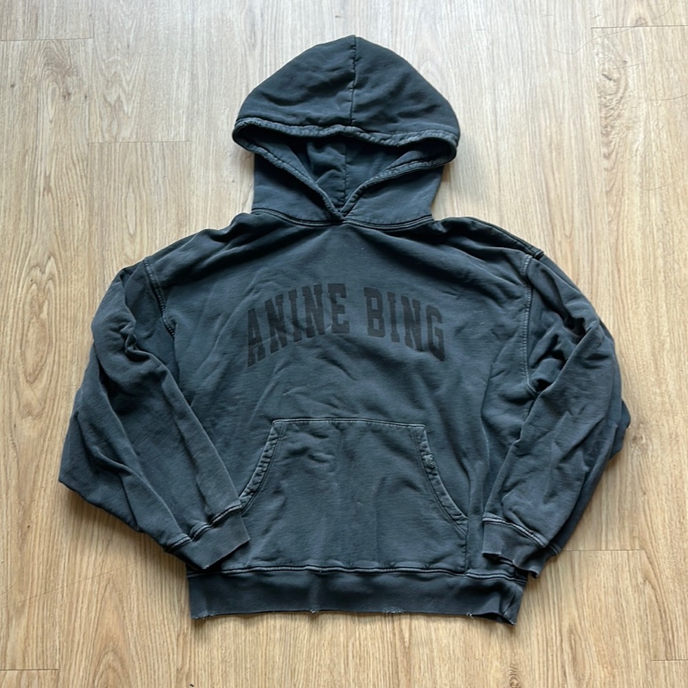 Anine bing Harvey sweatshirt hoodie XXS dark washed black